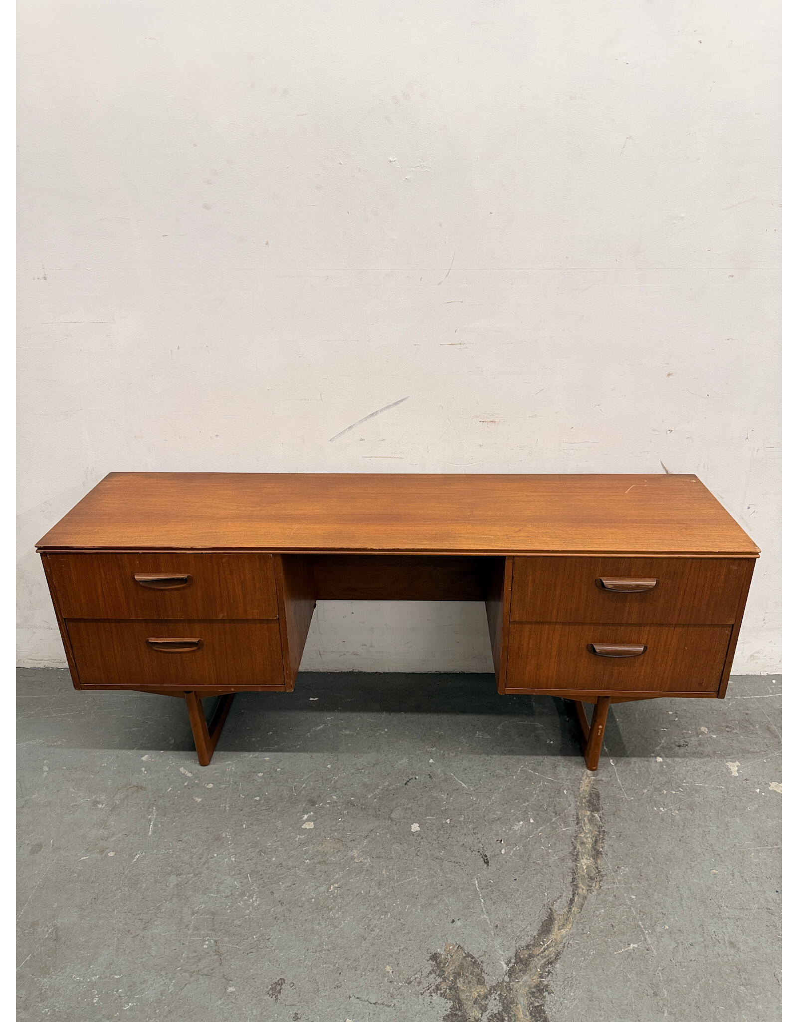 Danish Modern Teak 4-Drawer Desk/Console
