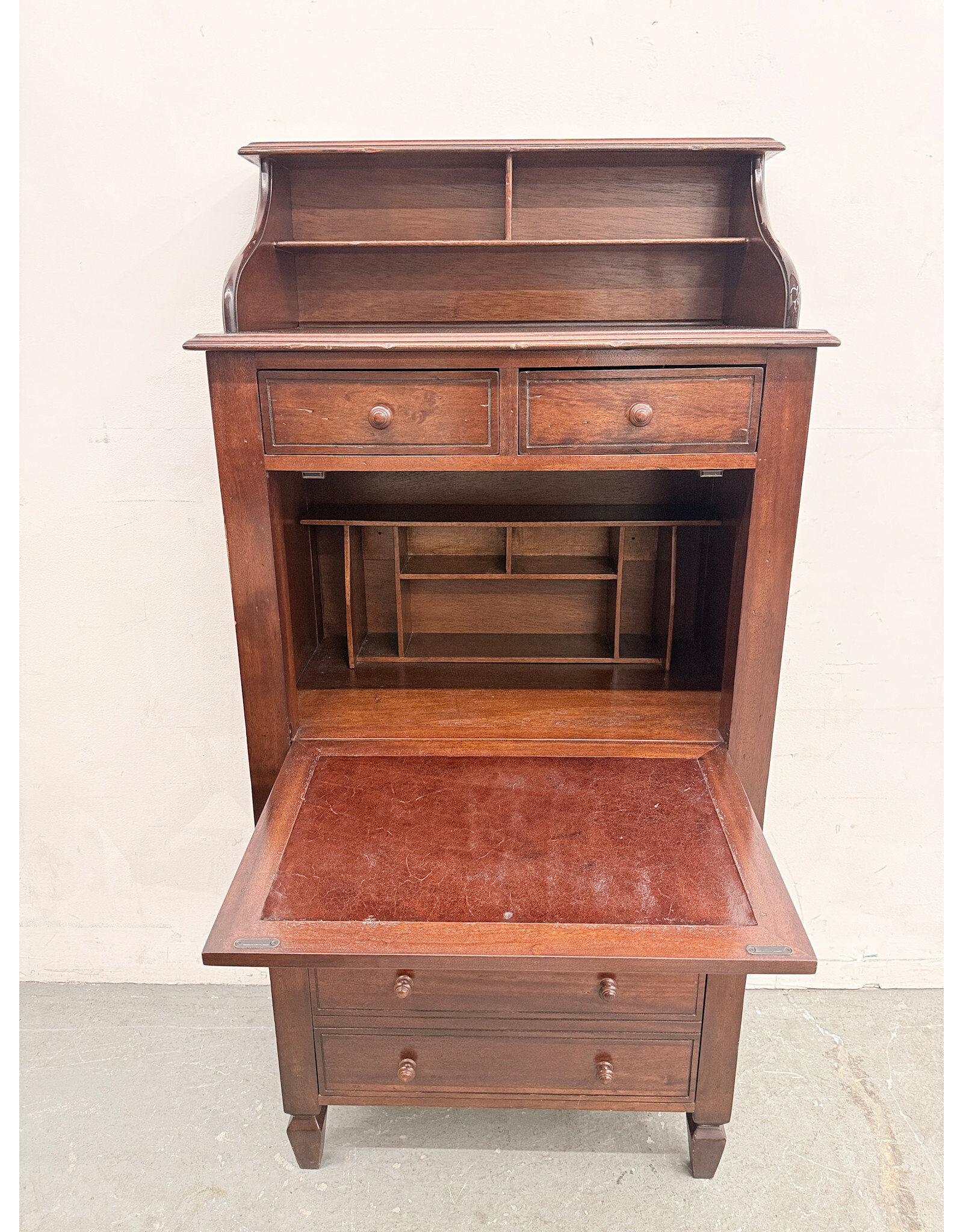 Antique Secretary Desk with Fall Front Writing Shelf
