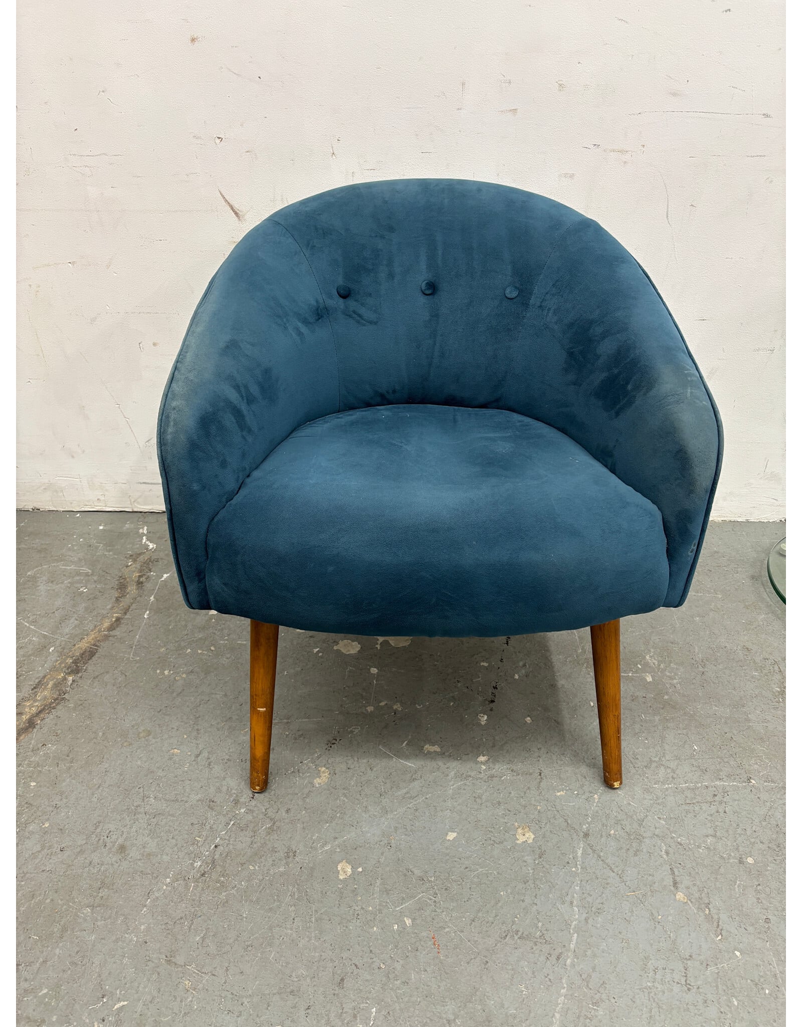 West Elm Eve Blue Barrel Chair