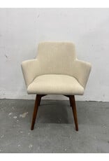 Modern White Dining Chair with Arms