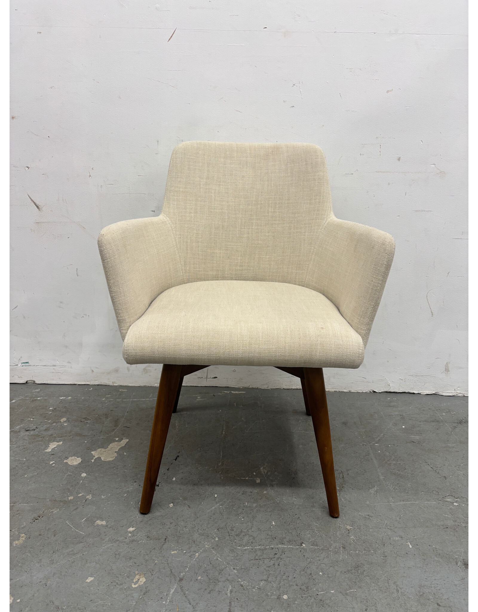 Modern White Dining Chair with Arms