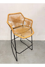 Scandinavian Plastic Rattan Bar Stool
