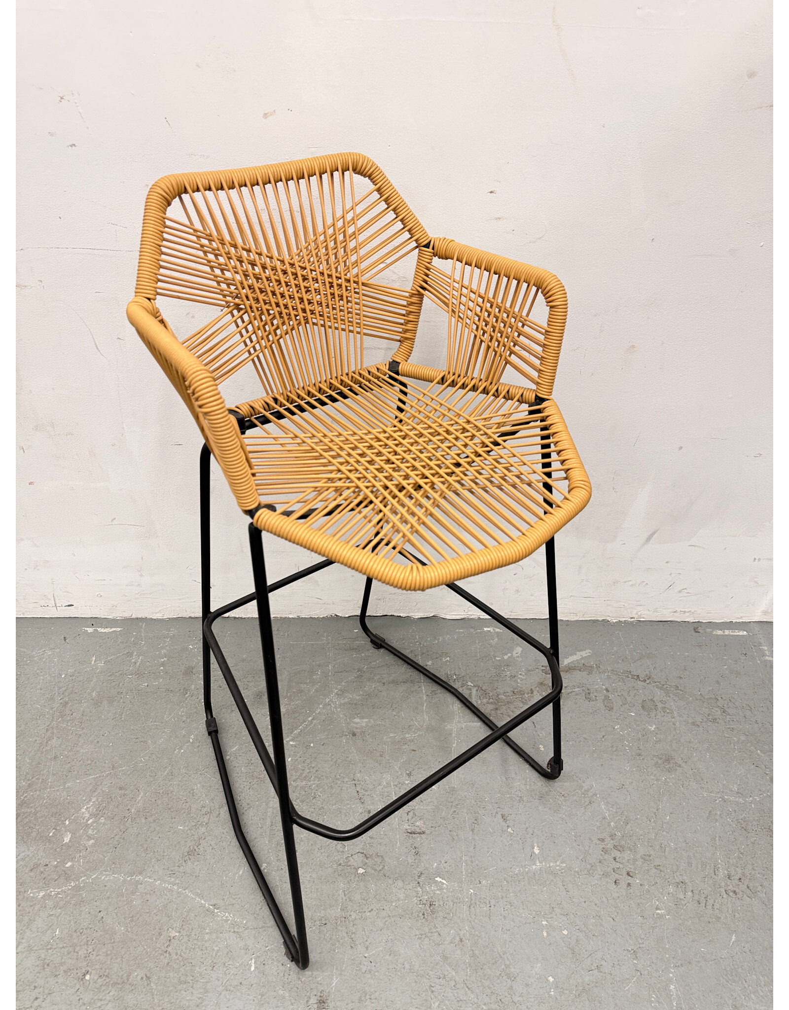 Scandinavian Plastic Rattan Bar Stool