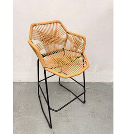 Scandinavian Plastic Rattan Bar Stool