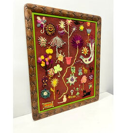 Community!!!, framed folk art embroidery