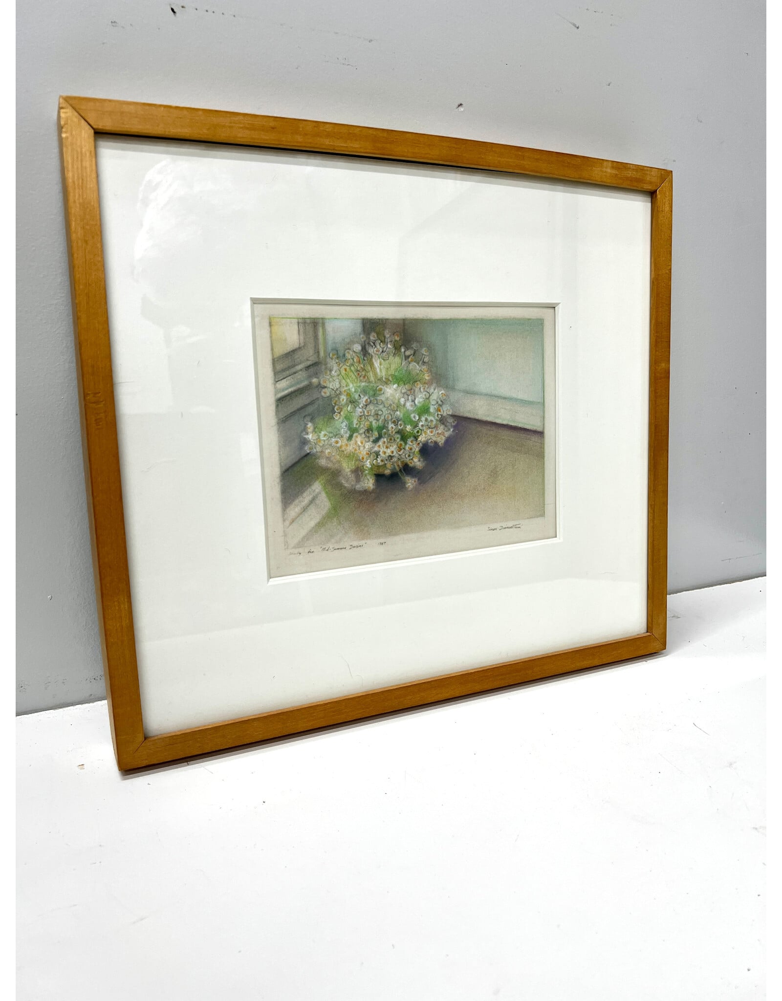 Study for "Mid-Summer Daisies" 1987, framed print, sgnd Simon Dinnerstein