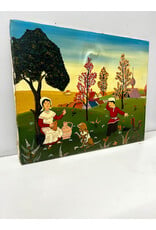 Folk Art Painting on Canvas, sgnd LUCIA