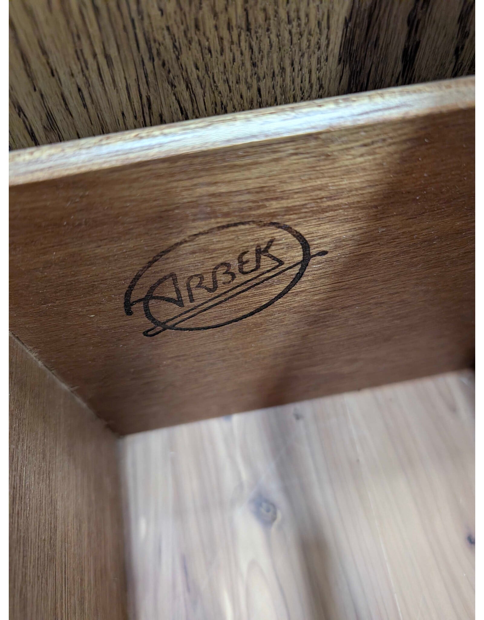 1980s Solid Oak Wide Waterfall Dresser by Arbek