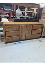 1980s Solid Oak Wide Waterfall Dresser by Arbek