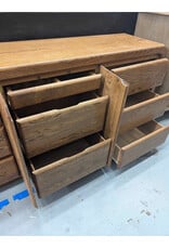 1980s Solid Oak Wide Waterfall Dresser by Arbek