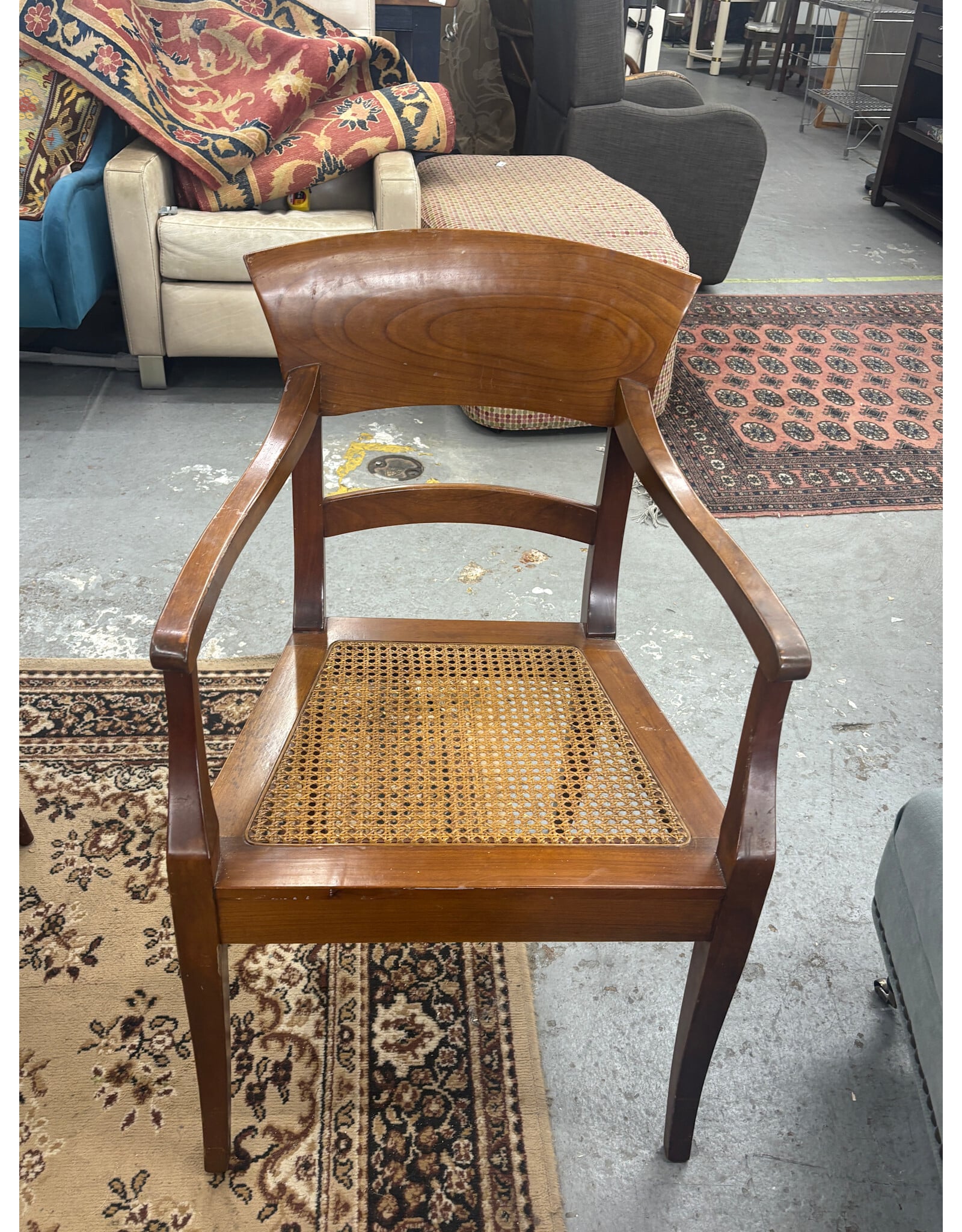 1920s Italian ‘Biedermeier Style’ Captains Chair With Cane Seat