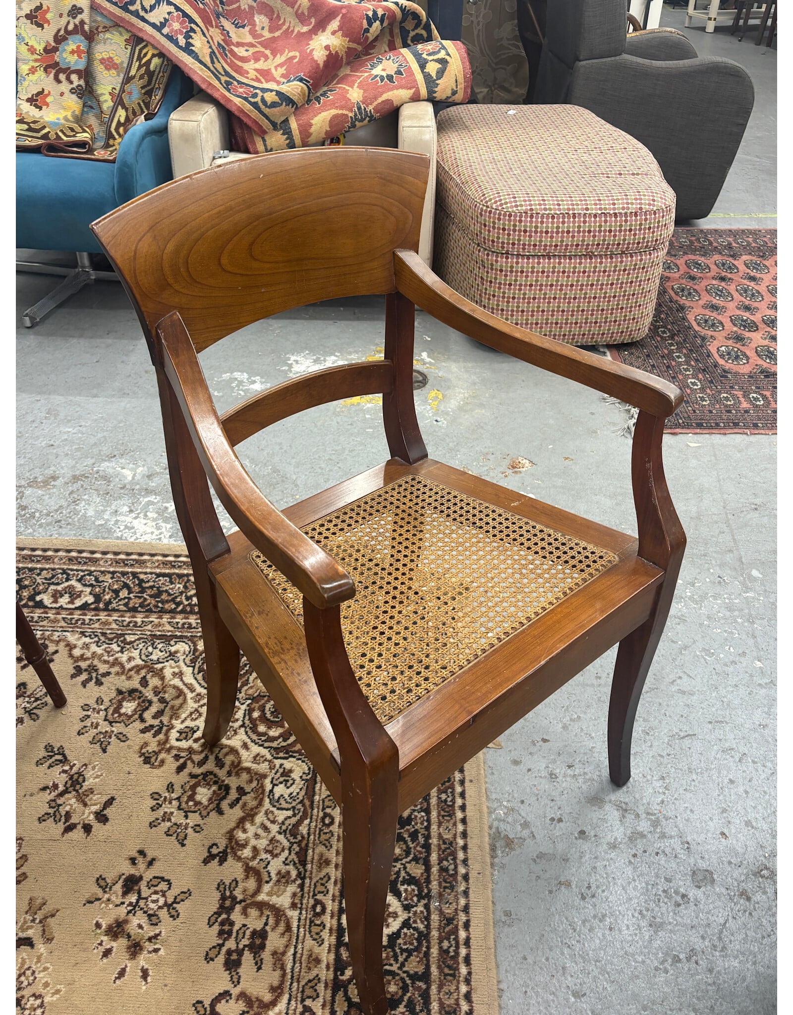 1920s Italian ‘Biedermeier Style’ Captains Chair With Cane Seat