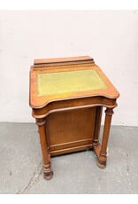 Antique Victorian Davenport Desk with Green Leather Writing Surface