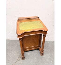 Antique Victorian Davenport Desk with Green Leather Writing Surface