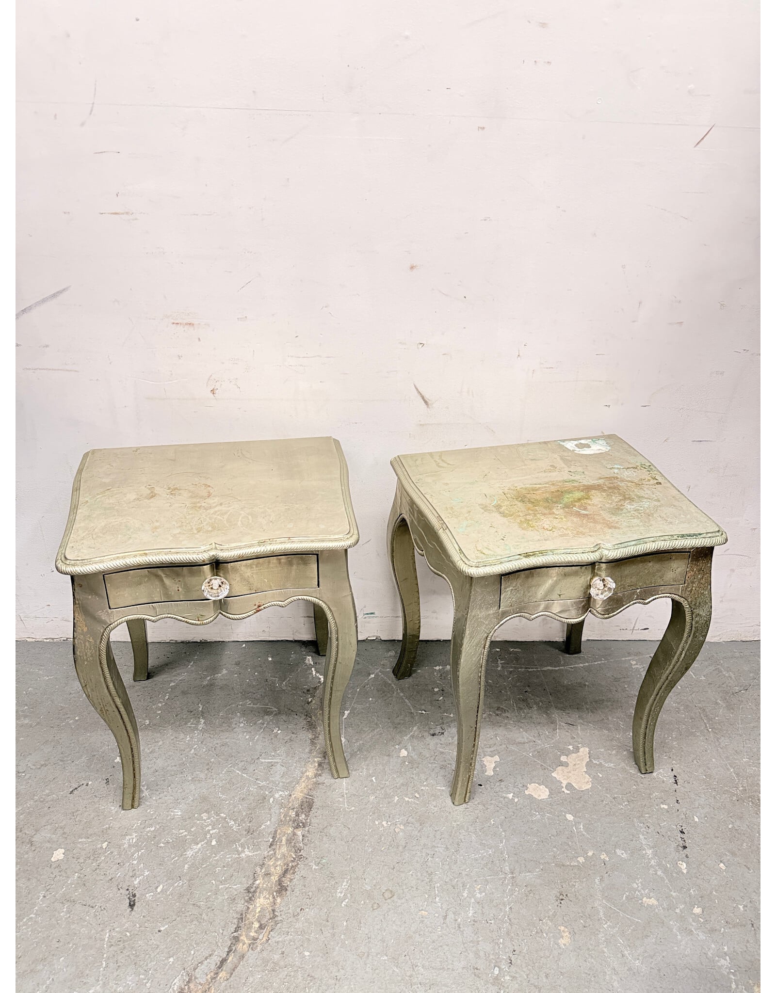Mirrored French Provincial Style Side Table