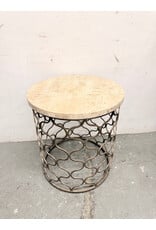 Bronze and Marble Round Side Table