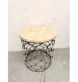 Bronze and Marble Round Side Table