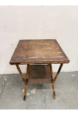 2-Tier Burnt Bamboo Table