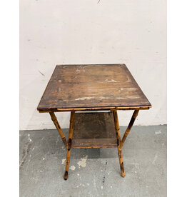 2-Tier Burnt Bamboo Table