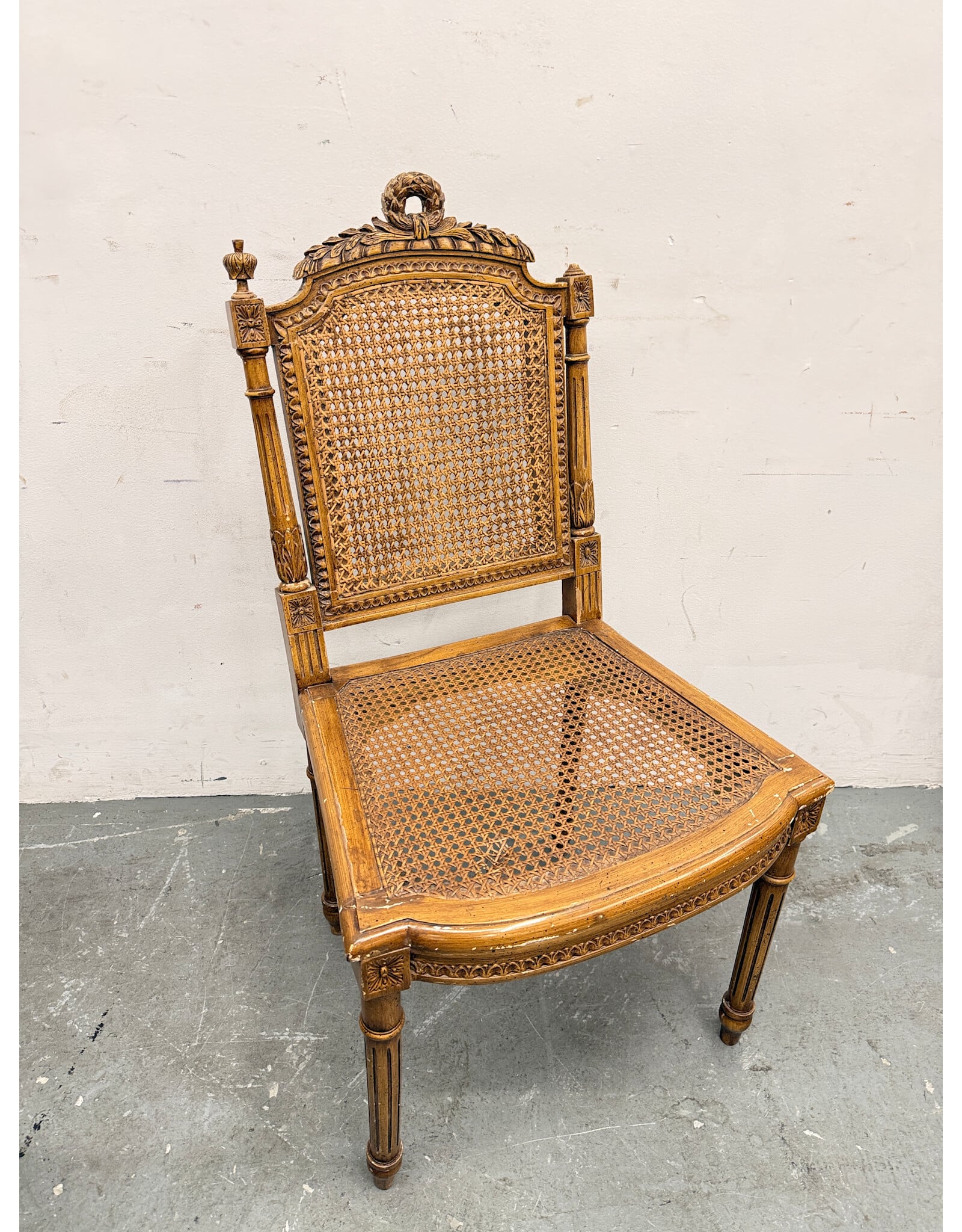 Vintage Italian Style Carved Wood Chair