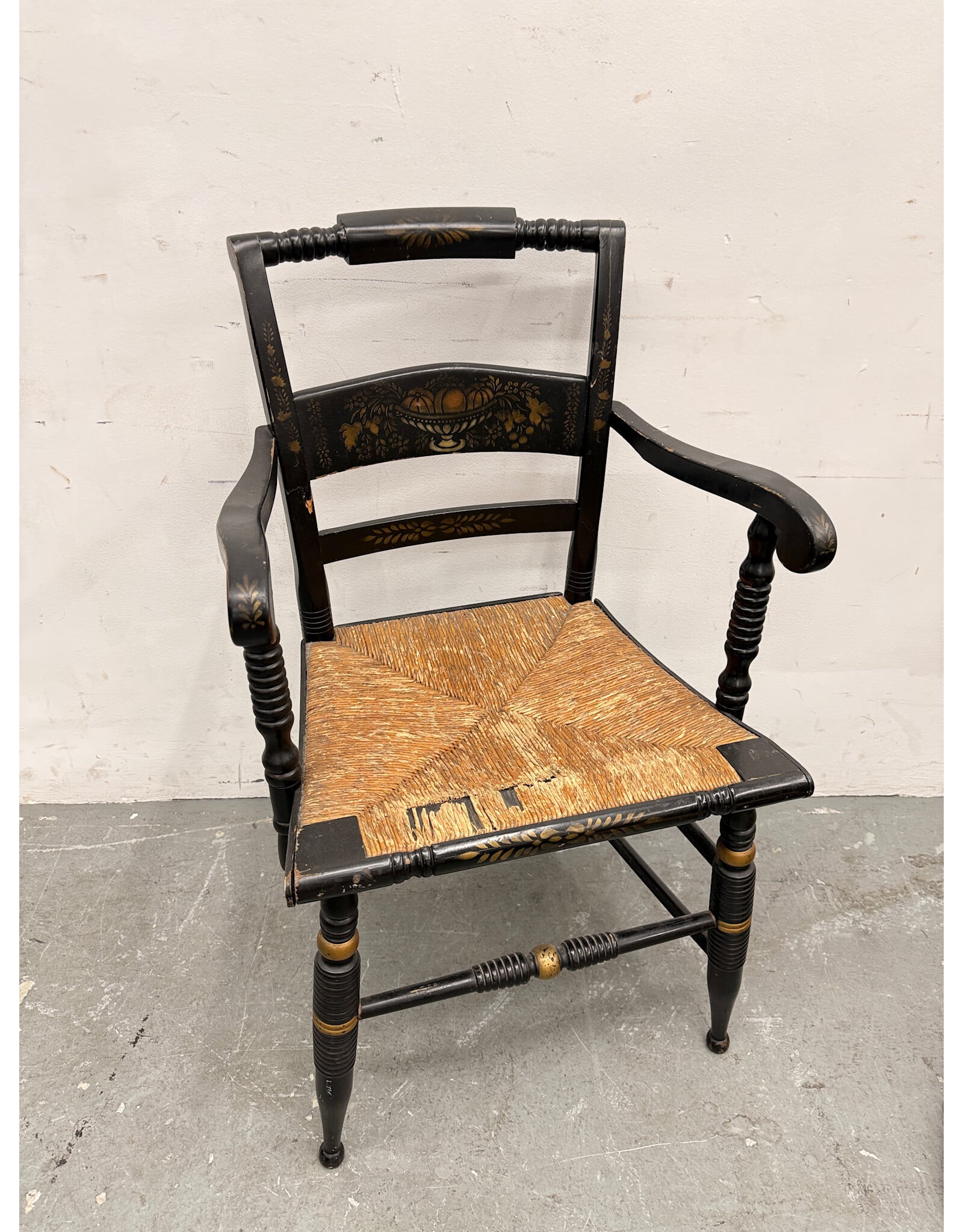 Black & Gold Stenciled Chair