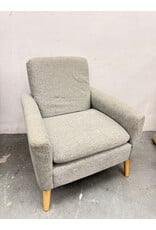 Modern Gray Linen Accent Armchair