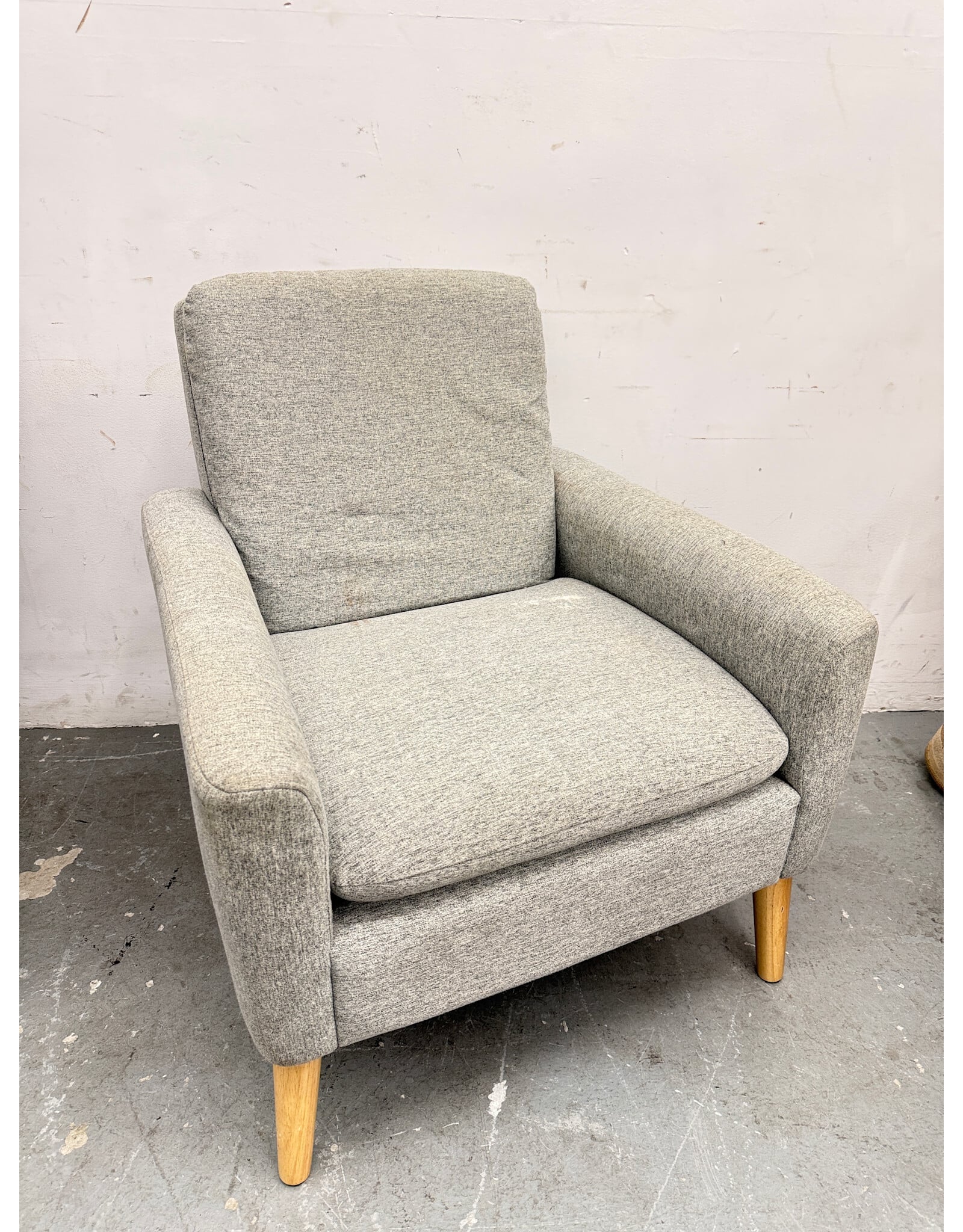 Modern Gray Linen Accent Armchair