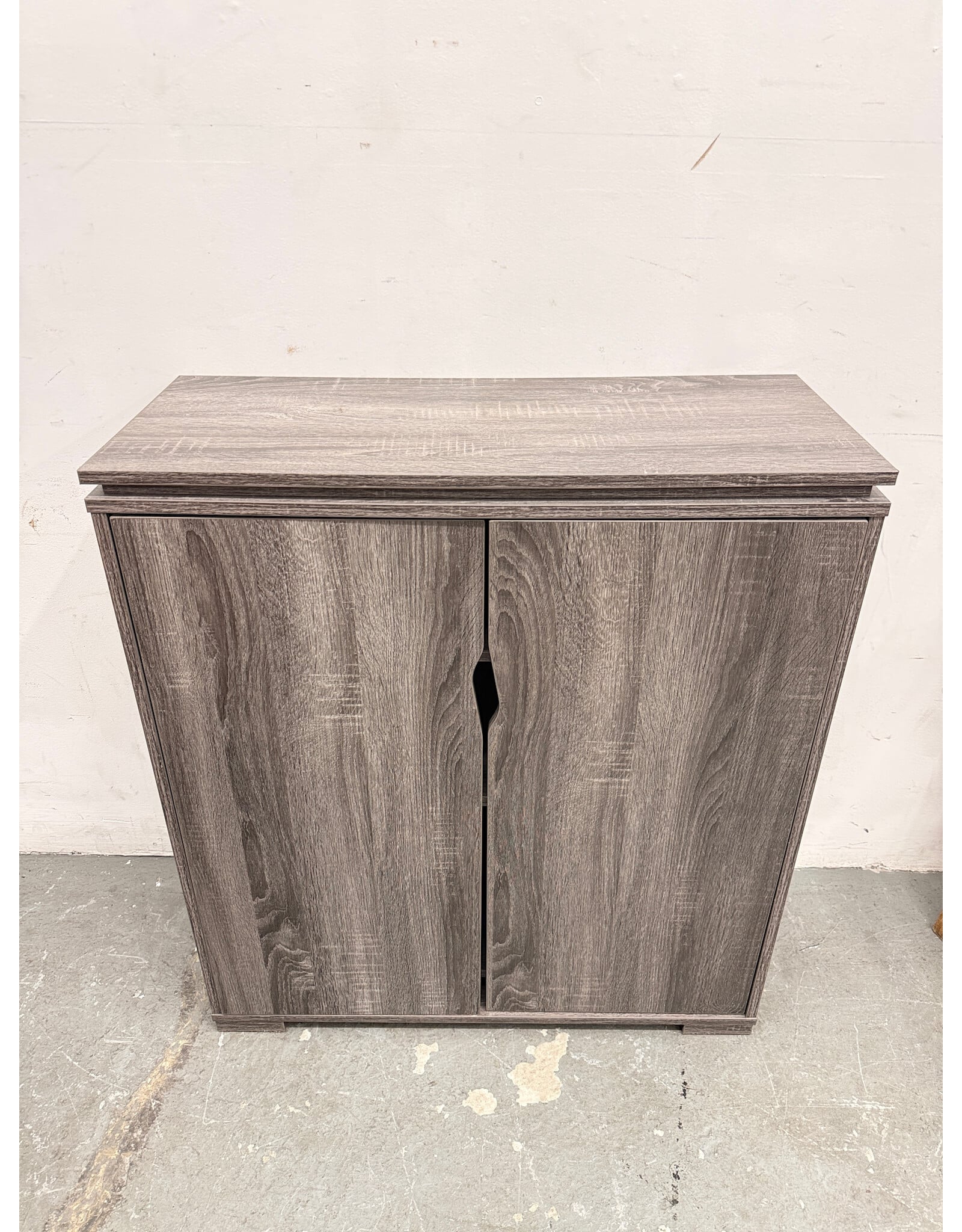 Modern Gray Wooden Shoe Cabinet