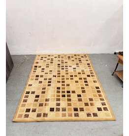 Beige Area Rug with Checkered Pattern