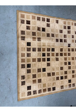 Beige Area Rug with Checkered Pattern
