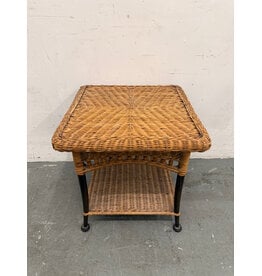 2-Tier Wicker Rattan Table