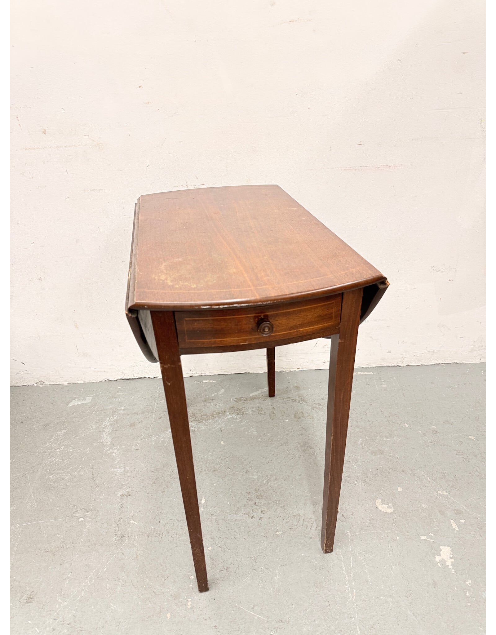 Mahogany Drop-Leaf 1-Drawer Table