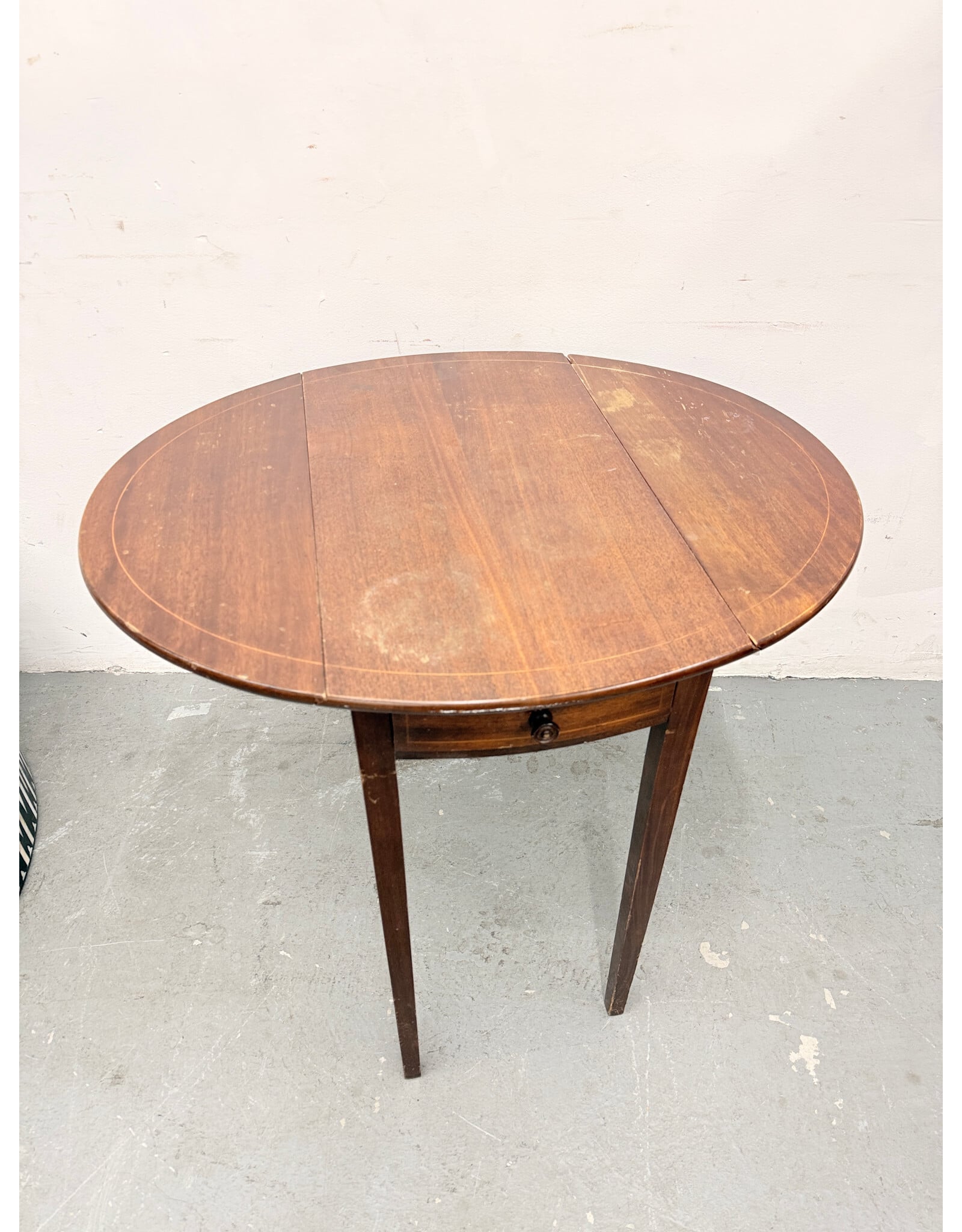 Mahogany Drop-Leaf 1-Drawer Table