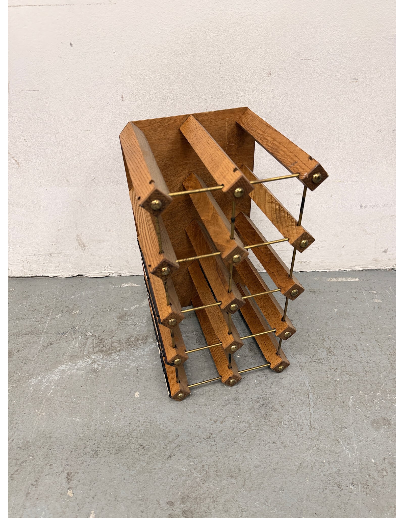 Vintage Style Mid-Century Modern 12-Bottle Wine Rack