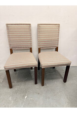 Modern Red & Beige Striped Dining Chair
