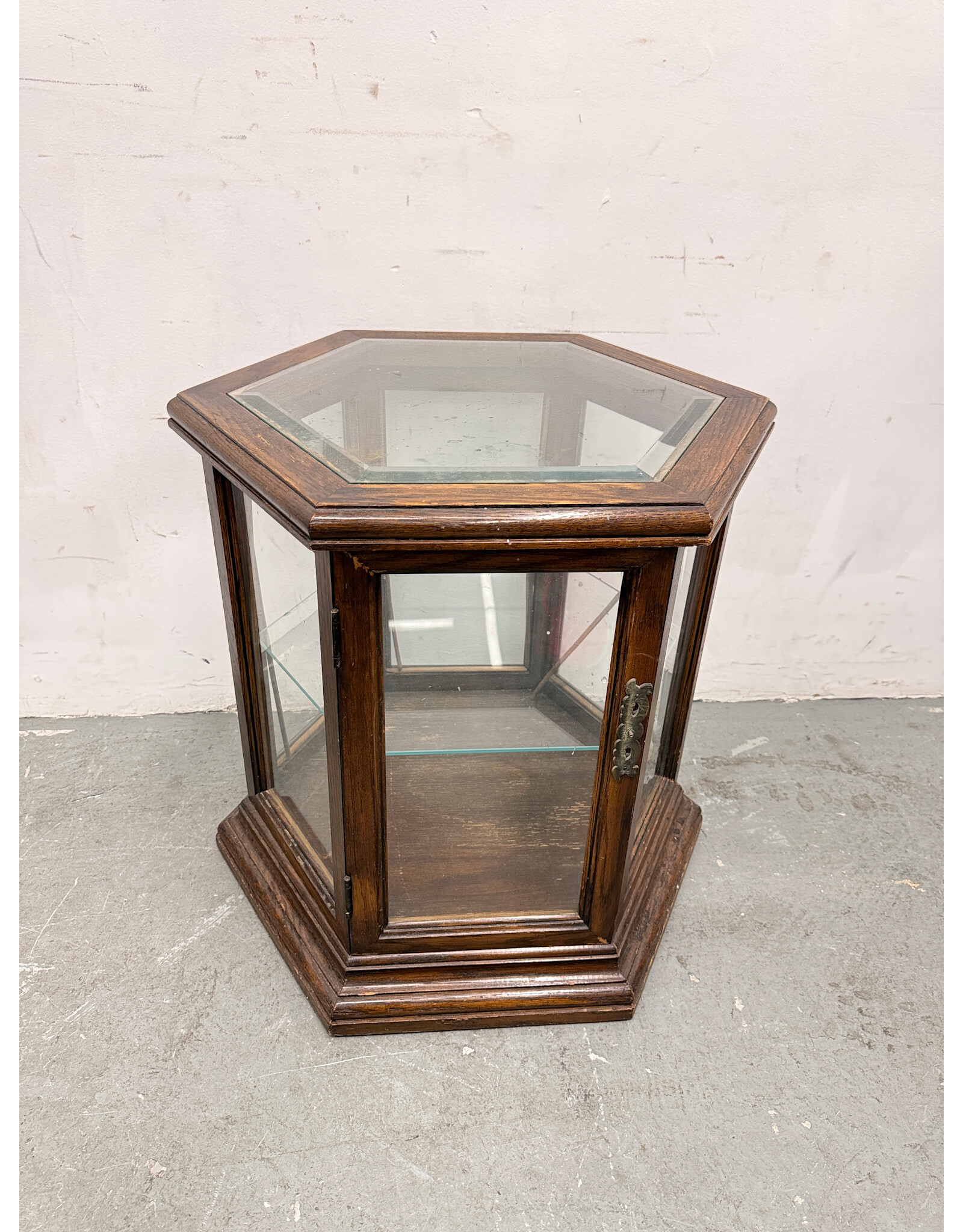 Vintage Style Hexagonal Side Table with Storage