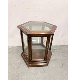 Vintage Style Hexagonal Side Table with Storage