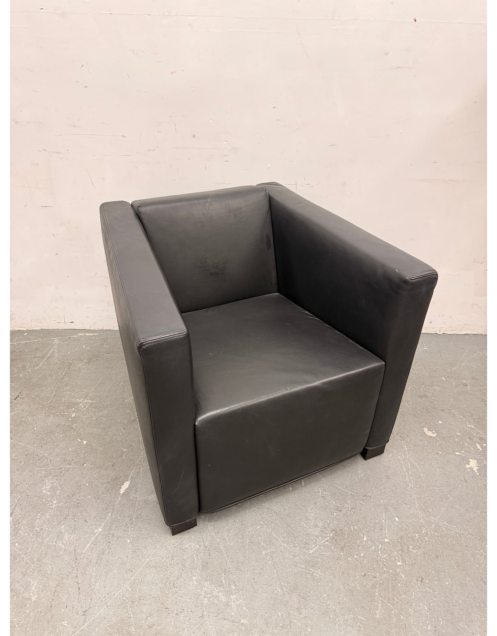 Desiree Leather Cube Lounge Armchair