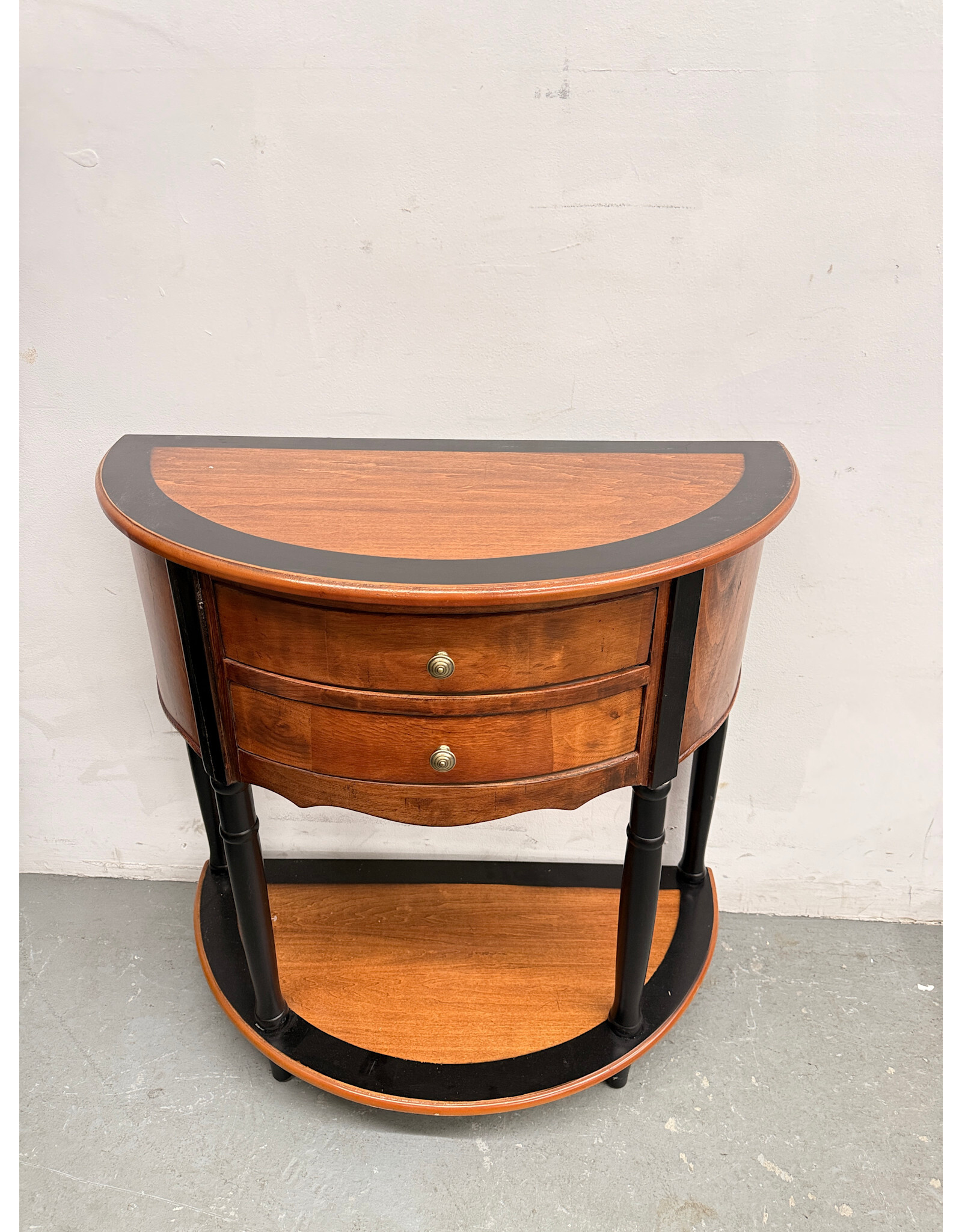 Neoclassical Style Half Moon Console Table