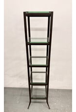 Crate&Barrel Steel Etagere with Glass Shelves