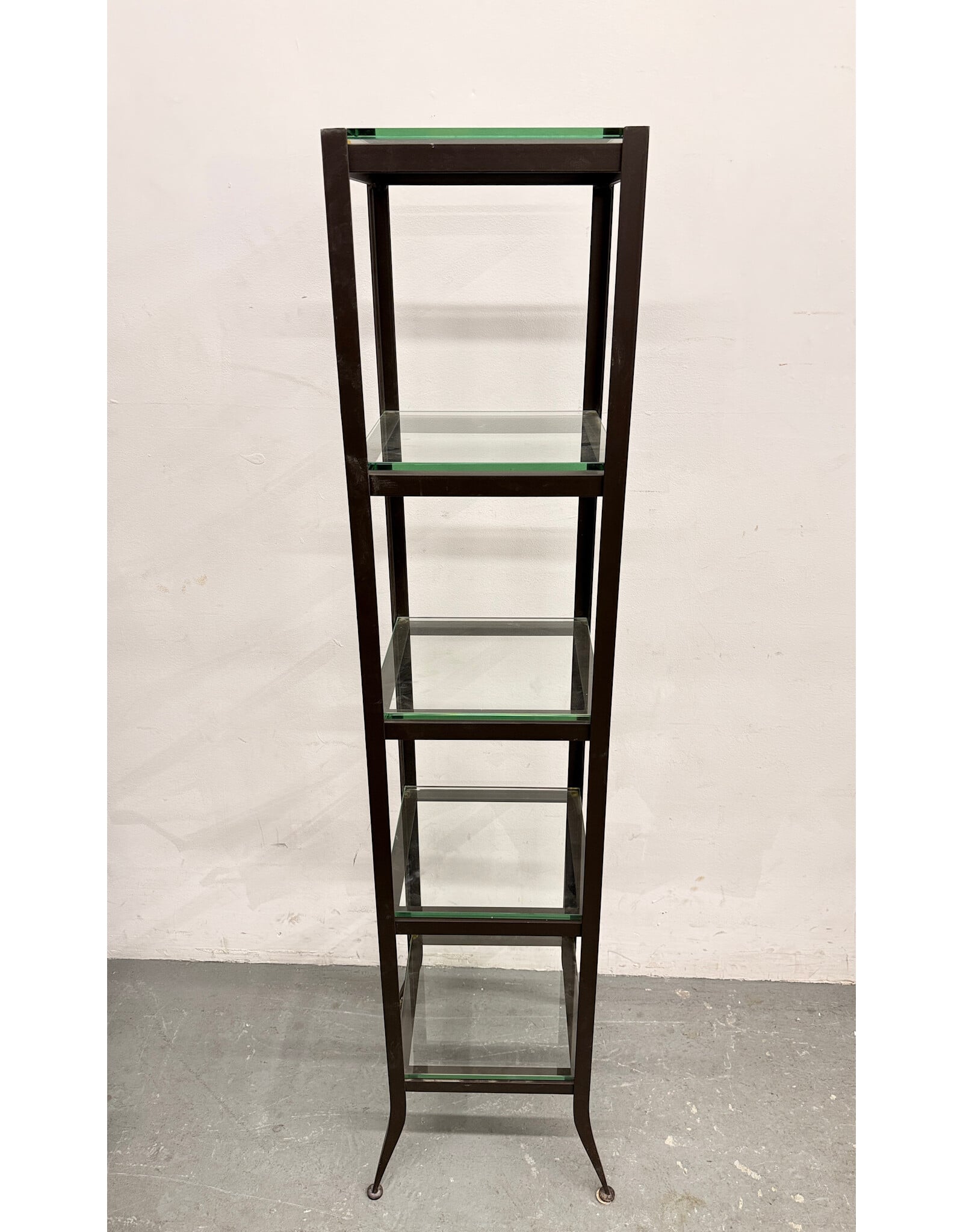 Crate&Barrel Steel Etagere with Glass Shelves