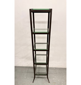 Crate&Barrel Steel Etagere with Glass Shelves