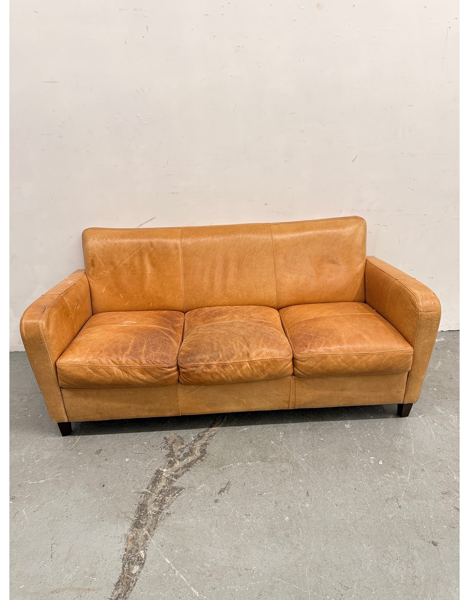 Caramel 3-Seater Leather Sofa