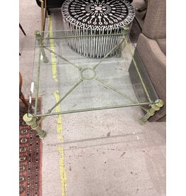 Giacometti Style Iron & Glass Coffee Table