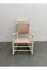 Vintage Pink Woven Rocking Chair