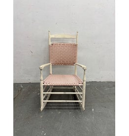 Vintage Pink Woven Rocking Chair