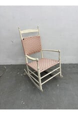 Vintage Pink Woven Rocking Chair