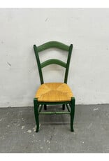 Green Italian Dining Chair with Rush Seat