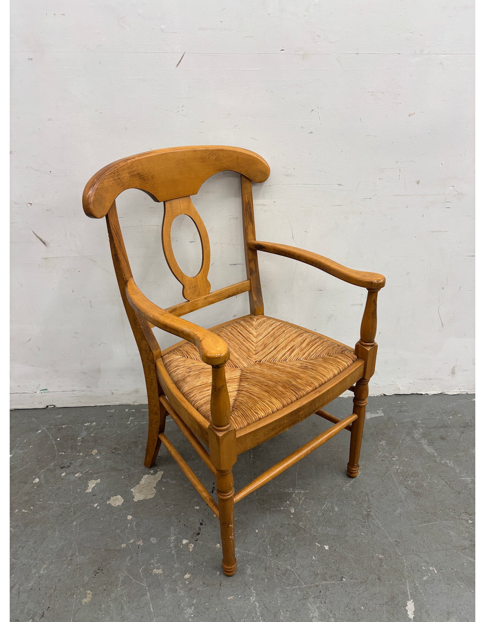 Pottery Barn Napoleon Dining Armchair with Rush Seat