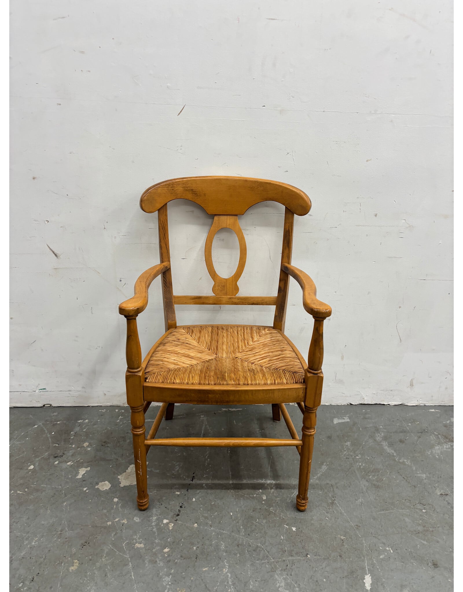 Pottery Barn Napoleon Dining Armchair with Rush Seat